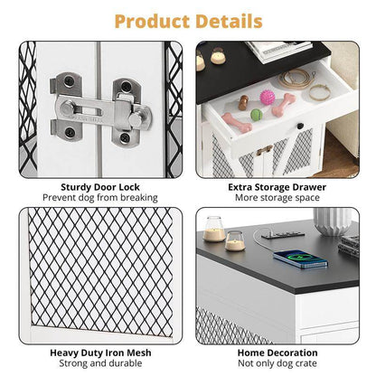 Dog Crate End Table Wtih Drawer