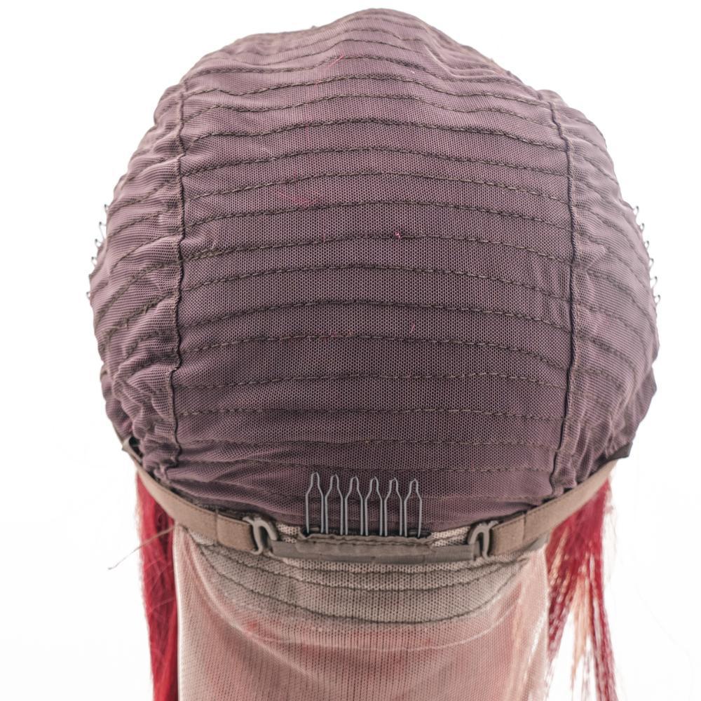Cherry Red Straight Bob 13x4 Transparent Lace Front Human Hair Wig