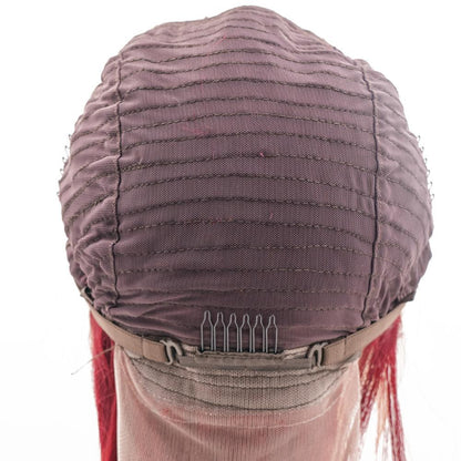 Cherry Red Straight Bob 13x4 Transparent Lace Front Human Hair Wig