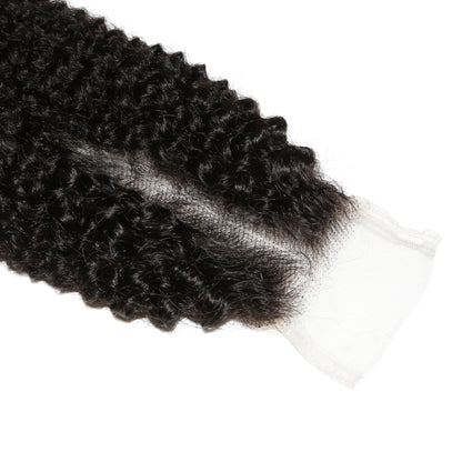 Afro Textured 2x6 Transparent Lace Human Hair Closure