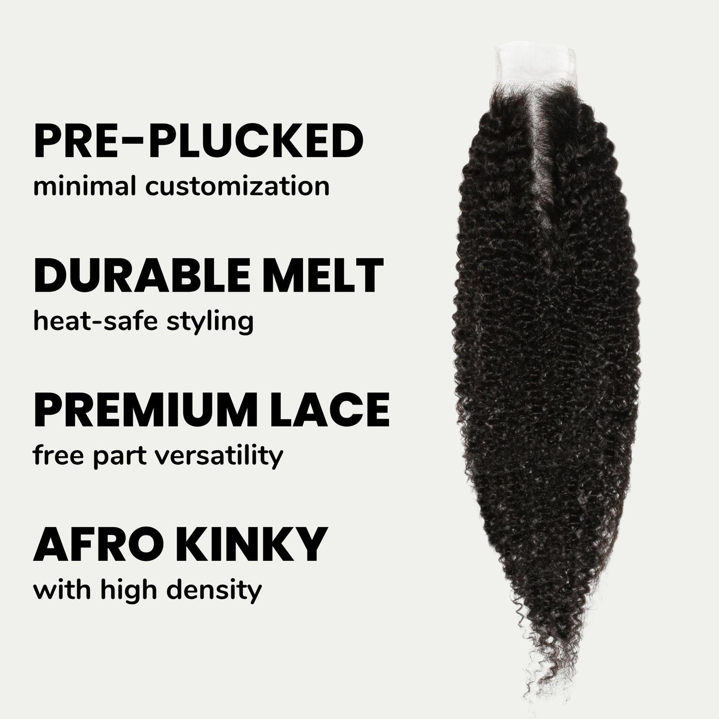 Afro Textured 2x6 Transparent Lace Human Hair Closure