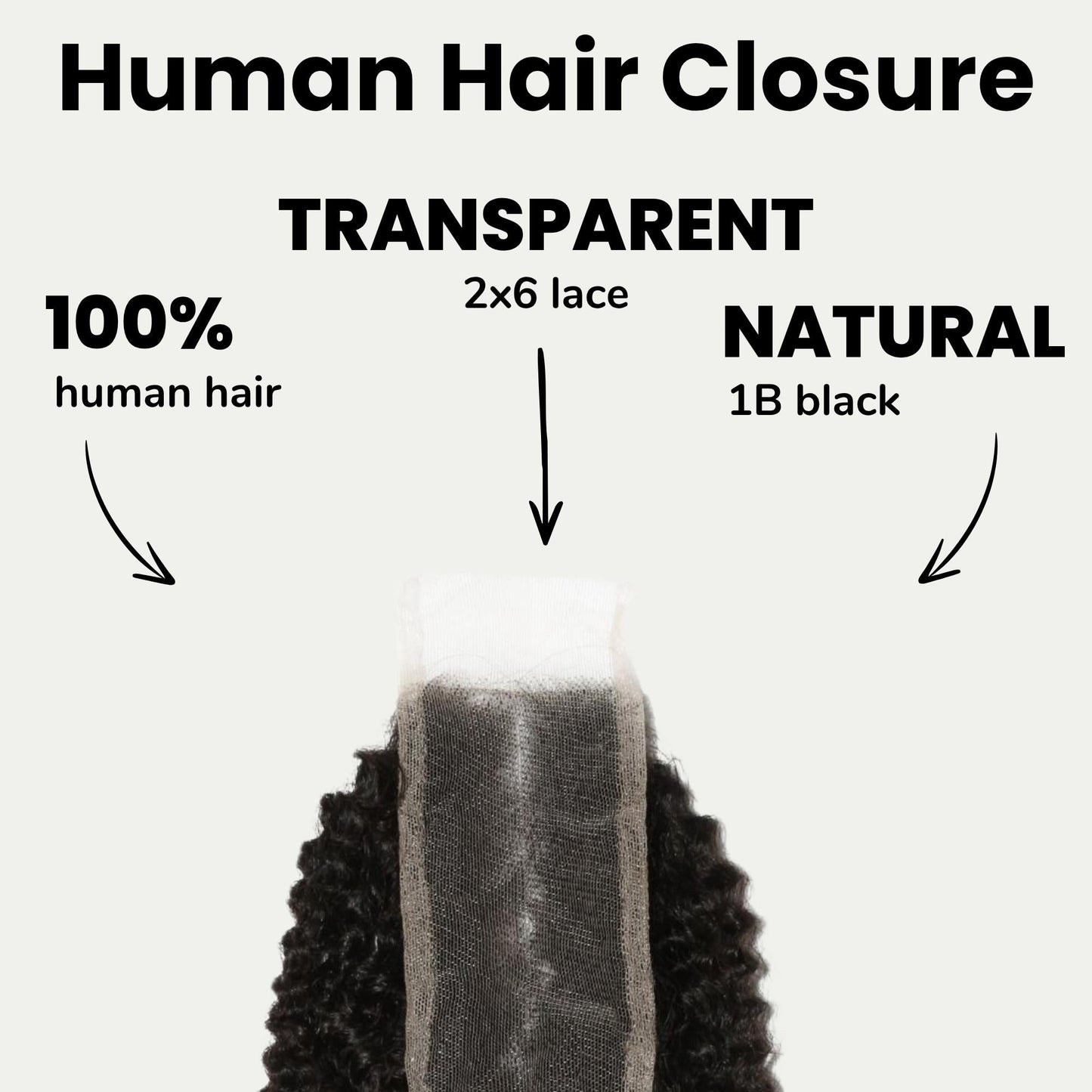 Afro Textured 2x6 Transparent Lace Human Hair Closure