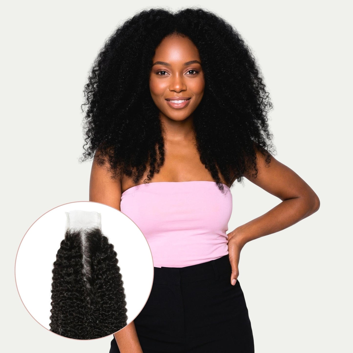 Afro Textured 2x6 Transparent Lace Human Hair Closure