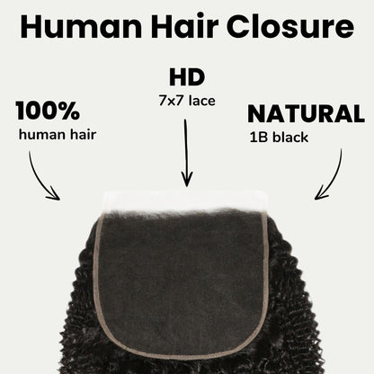 Afro Textured 7x7 HD Lace Closure