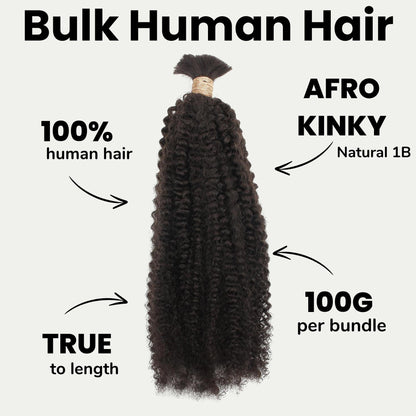 Afro Textured Bulk Braiding Hair