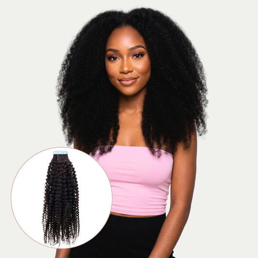 Natural Coily, Volumunous Tape In | 100% Human Hair Extensions