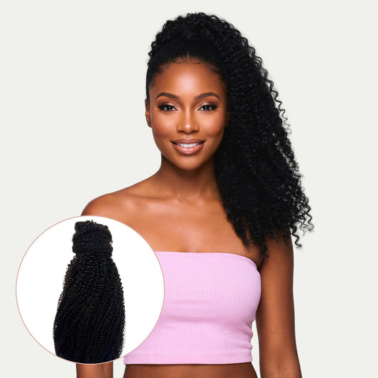 Afro Textured Curly 100% Human Hair Ponytail Extension