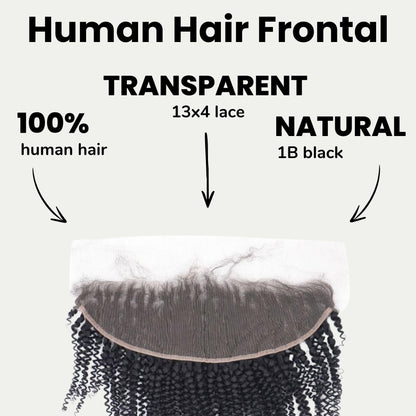 Afro Textured Curly 13x4 Transparent Lace Hair Frontal