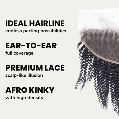 Afro Textured Curly 13x4 Transparent Lace Hair Frontal