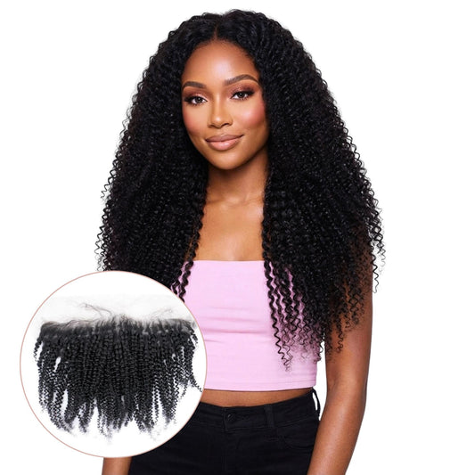 Afro Textured Curly 13x4 Transparent Lace Hair Frontal
