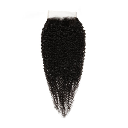 Afro Textured Curly 4x4 Transparent Lace Human Hair Closure