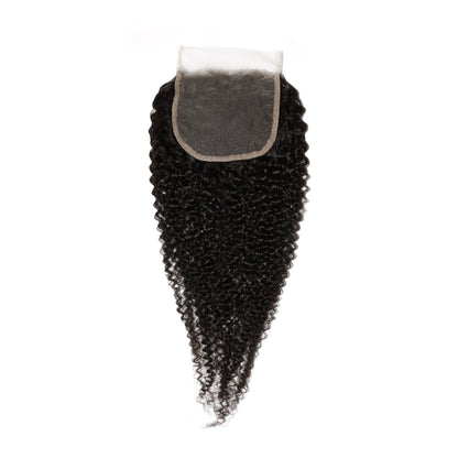 Afro Textured Curly 4x4 Transparent Lace Human Hair Closure