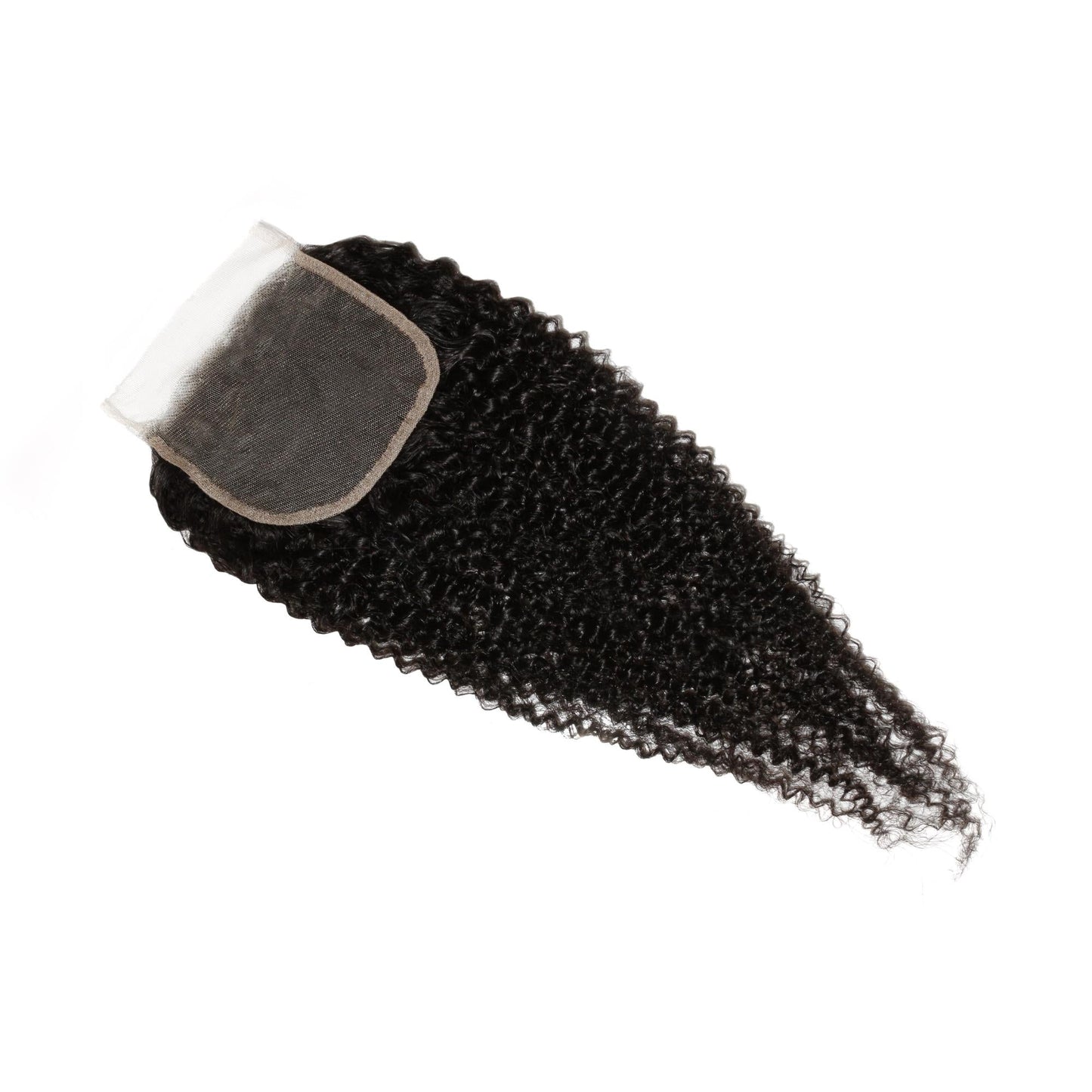 Afro Textured Curly 4x4 Transparent Lace Human Hair Closure