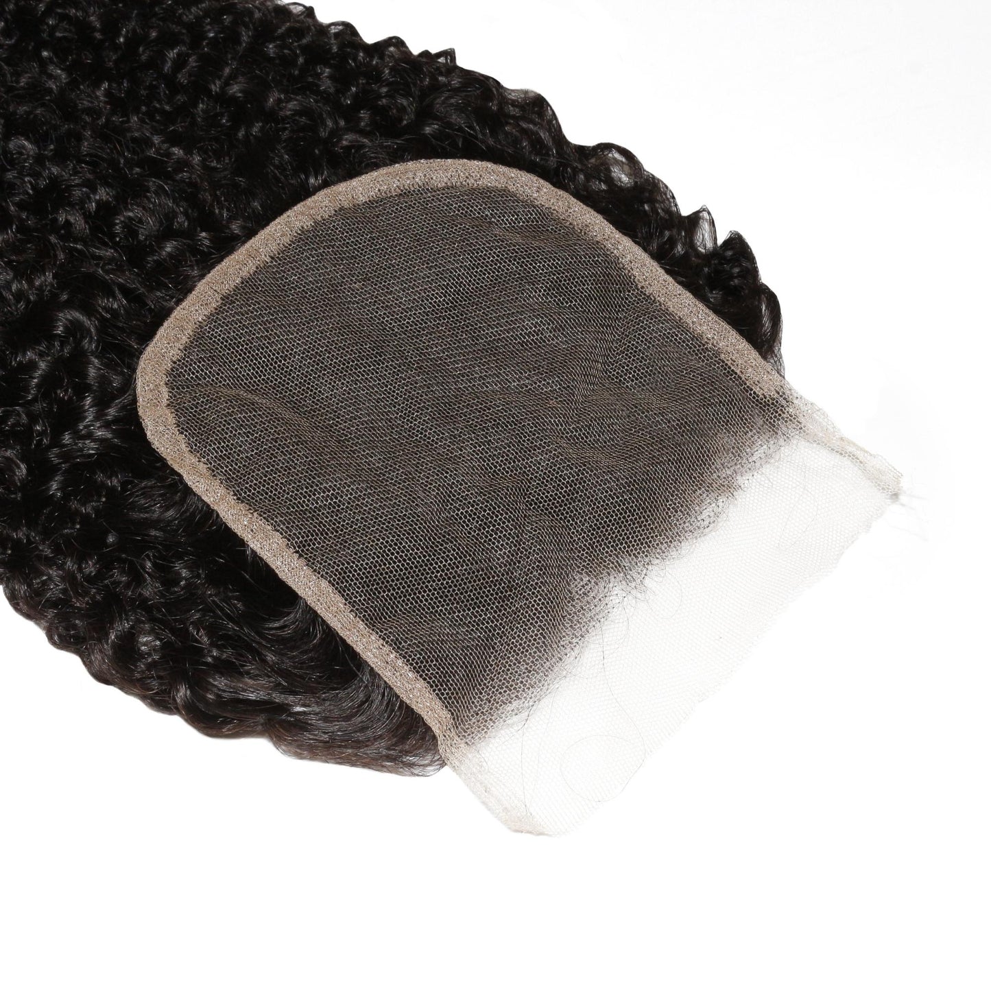Afro Textured Curly 4x4 Transparent Lace Human Hair Closure