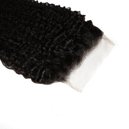 Afro Textured Curly 4x4 Transparent Lace Human Hair Closure