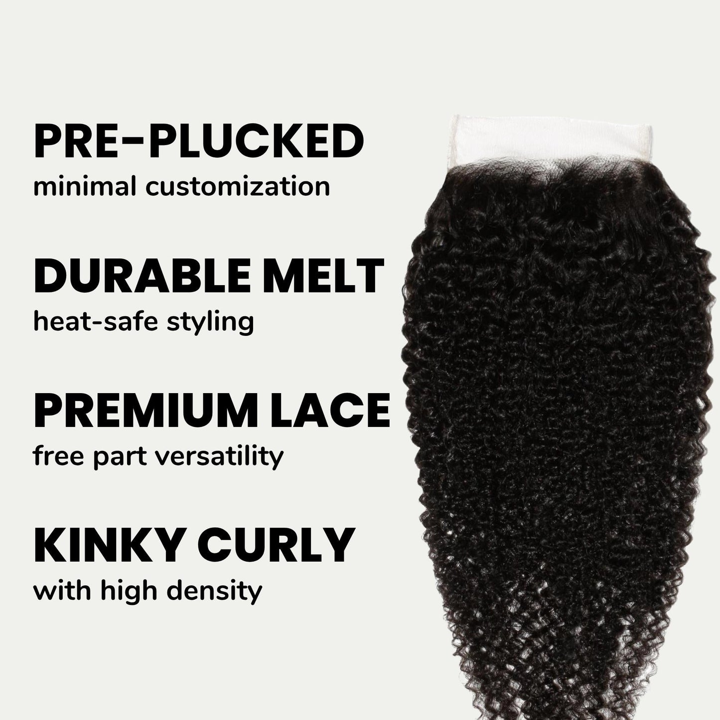 Afro Textured Curly 4x4 Transparent Lace Human Hair Closure