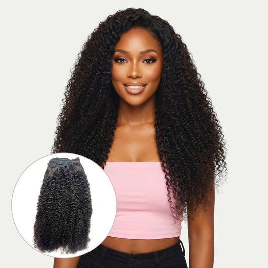 Afro Textured Curly Clip-In 100% Human Hair Extensions