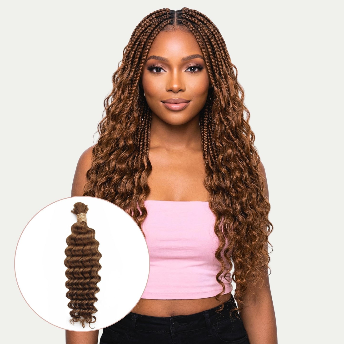 #30 Auburn, Deep Wave Bulk Braiding Hair