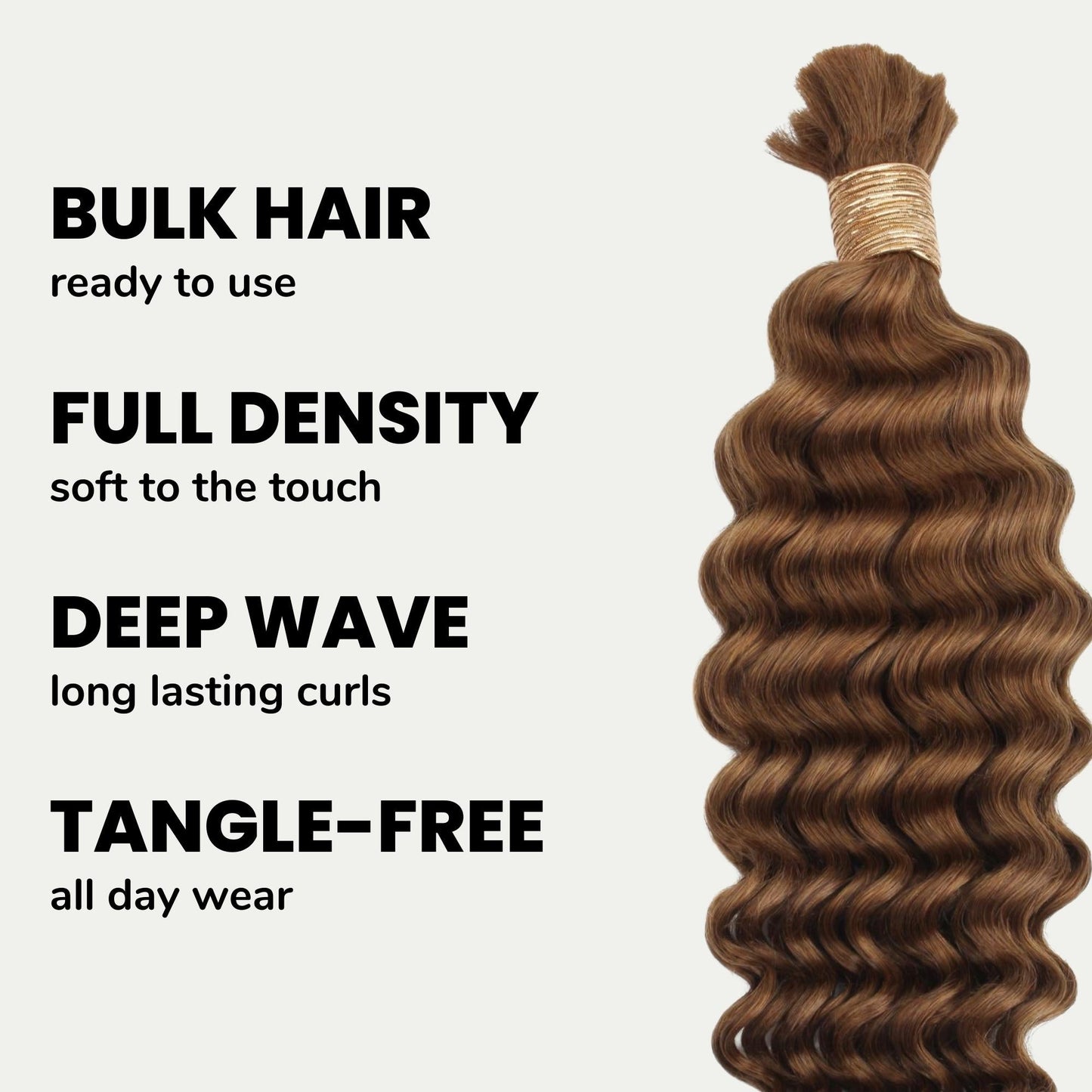 #30 Auburn, Deep Wave Bulk Braiding Hair