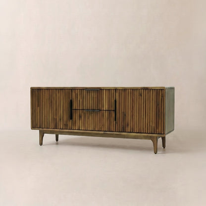 Wooden TV Stand, Fluted