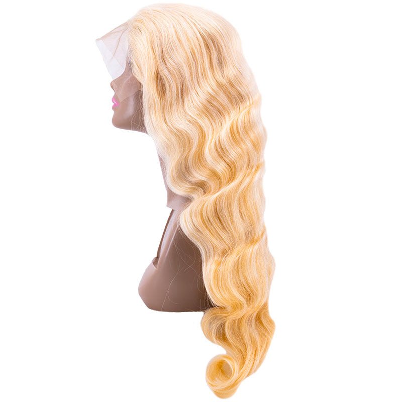 Bombshell Blonde #613 Body Wave 13x4 Transparent Lace Front Human Hair Wig
