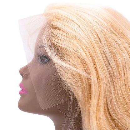 Bombshell Blonde #613 Body Wave 13x4 Transparent Lace Front Human Hair Wig