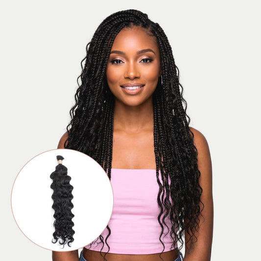 Natural 1B Beach Wave Bulk Braiding Hair