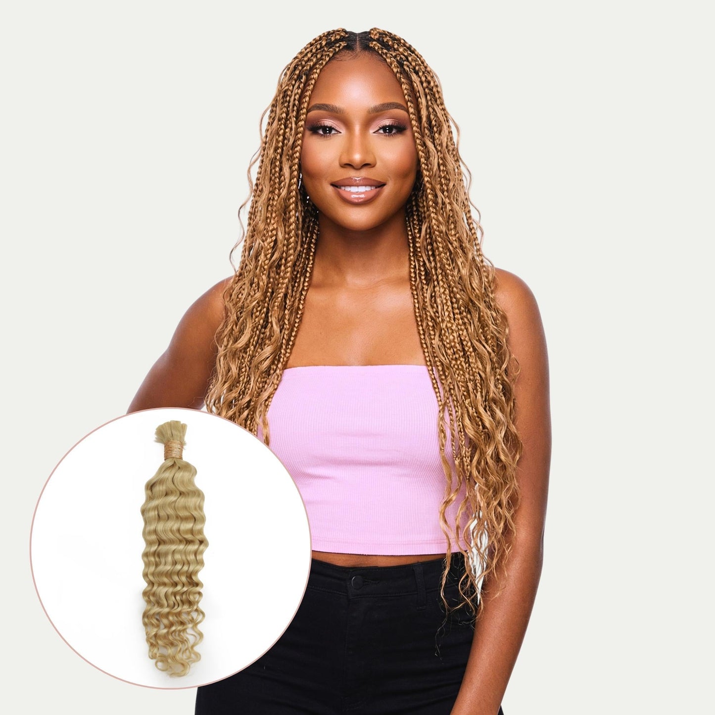#613 Blonde, Deep Wave Bulk Braiding Hair