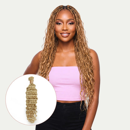 #613 Blonde, Deep Wave Bulk Braiding Hair