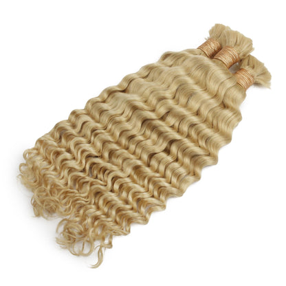 #613 Blonde, Deep Wave Bulk Braiding Hair