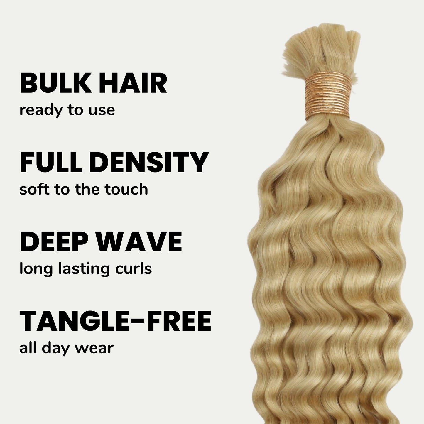 #613 Blonde, Deep Wave Bulk Braiding Hair