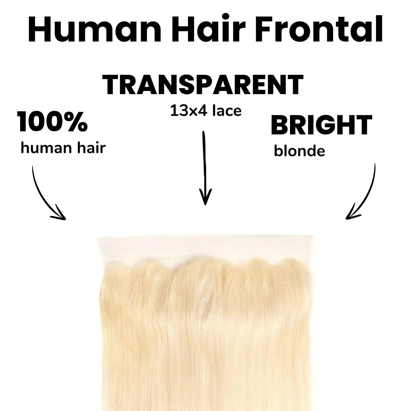 #613 Blonde Straight 13x4 Transparent Lace Human Hair Frontal
