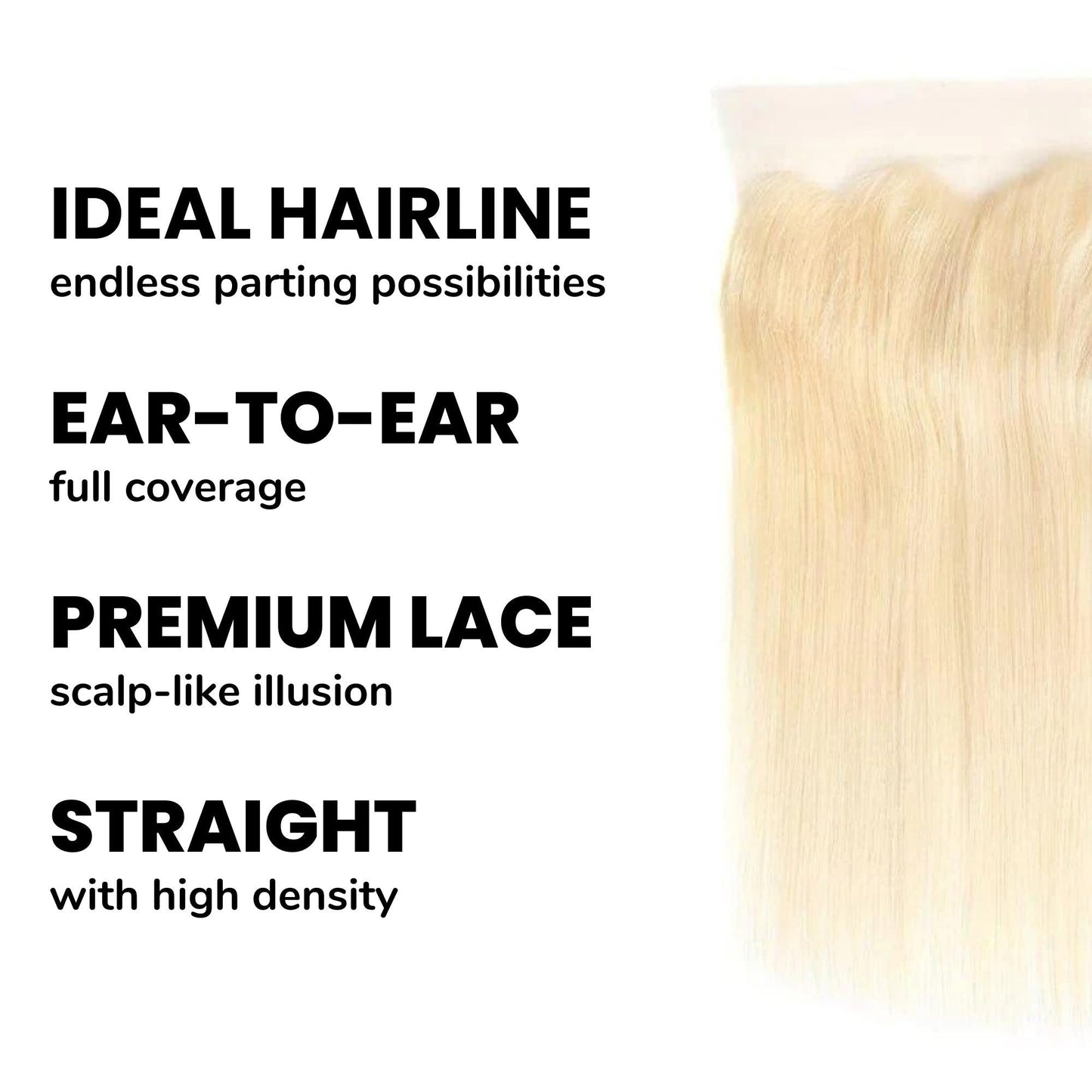 #613 Blonde Straight 13x4 Transparent Lace Human Hair Frontal