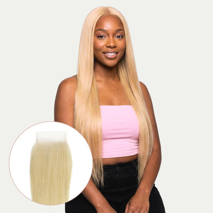 #613 Blonde Straight 4x4 Transparent Lace Hair Closure