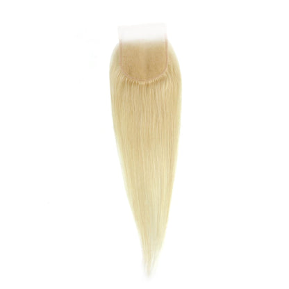 #613 Blonde Straight 4x4 Transparent Lace Hair Closure