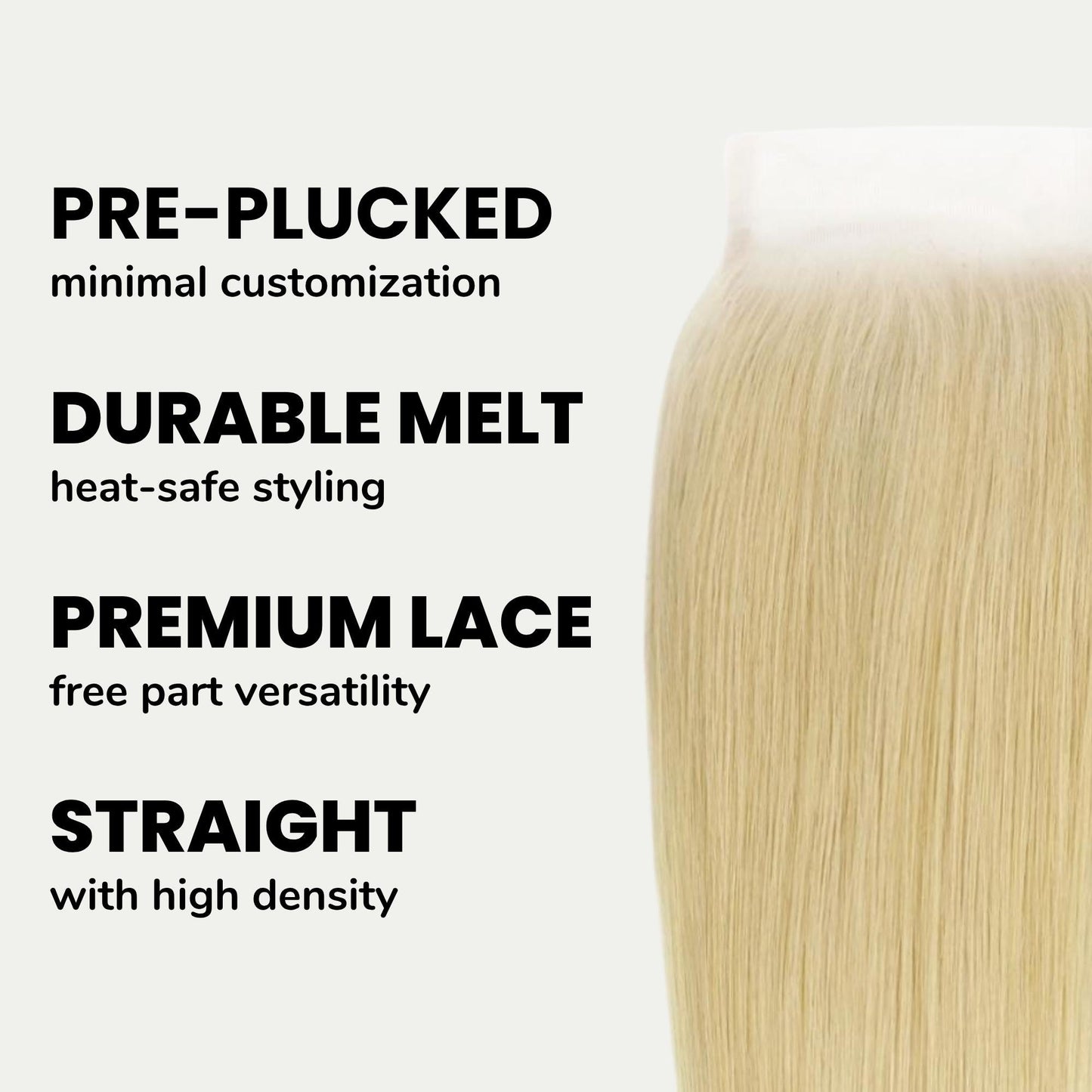 #613 Blonde Straight 4x4 Transparent Lace Hair Closure