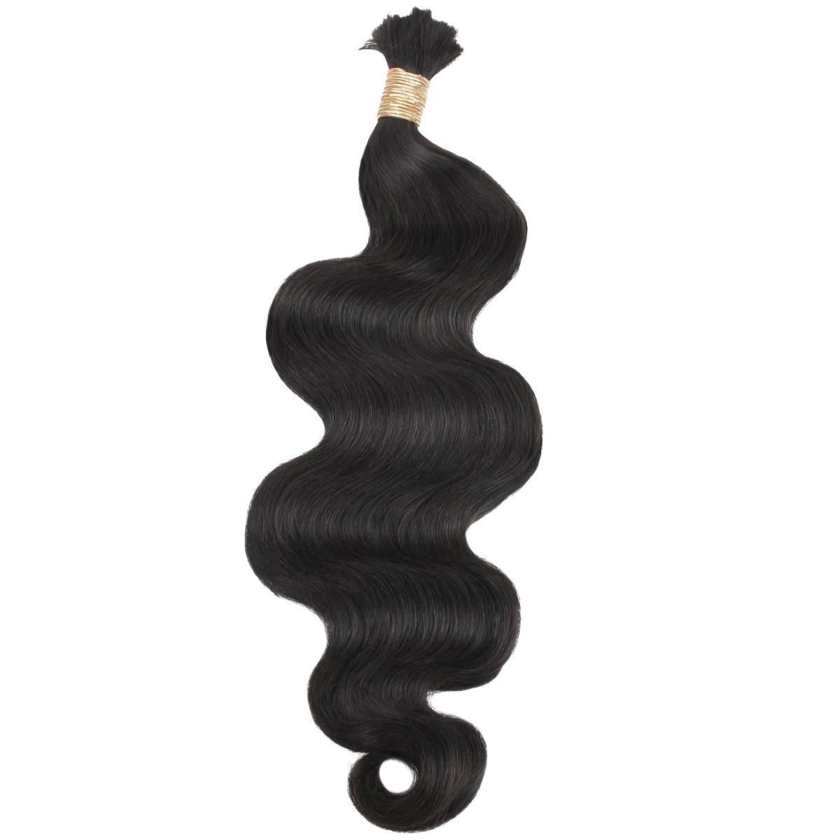 Natural 1B Body Wave Bulk Human Braiding Hair
