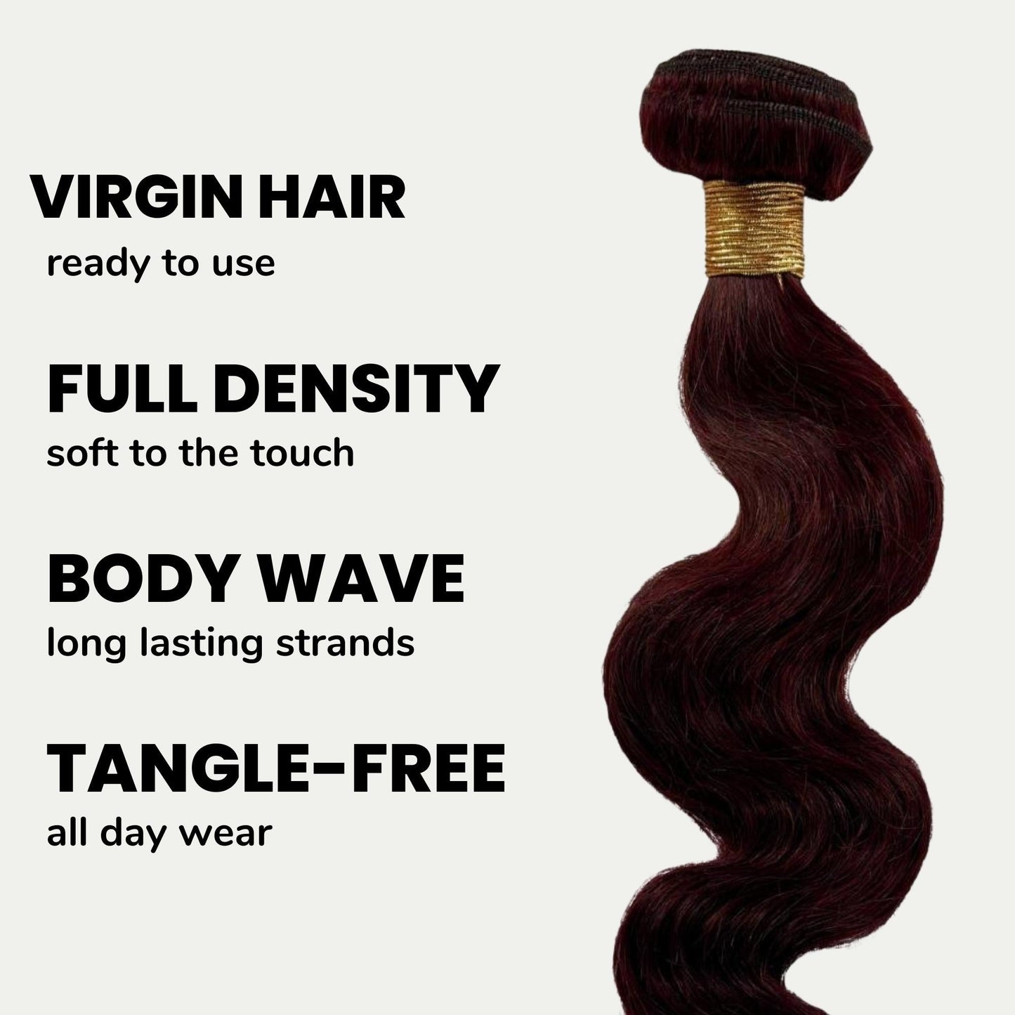 Hair extensions with text highlighting features on a white background