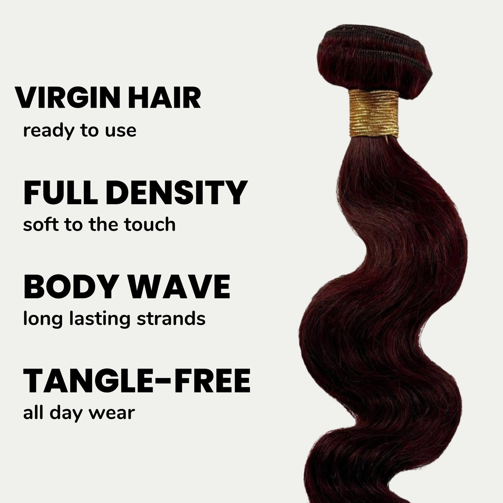 Hair extensions with text highlighting features on a white background
