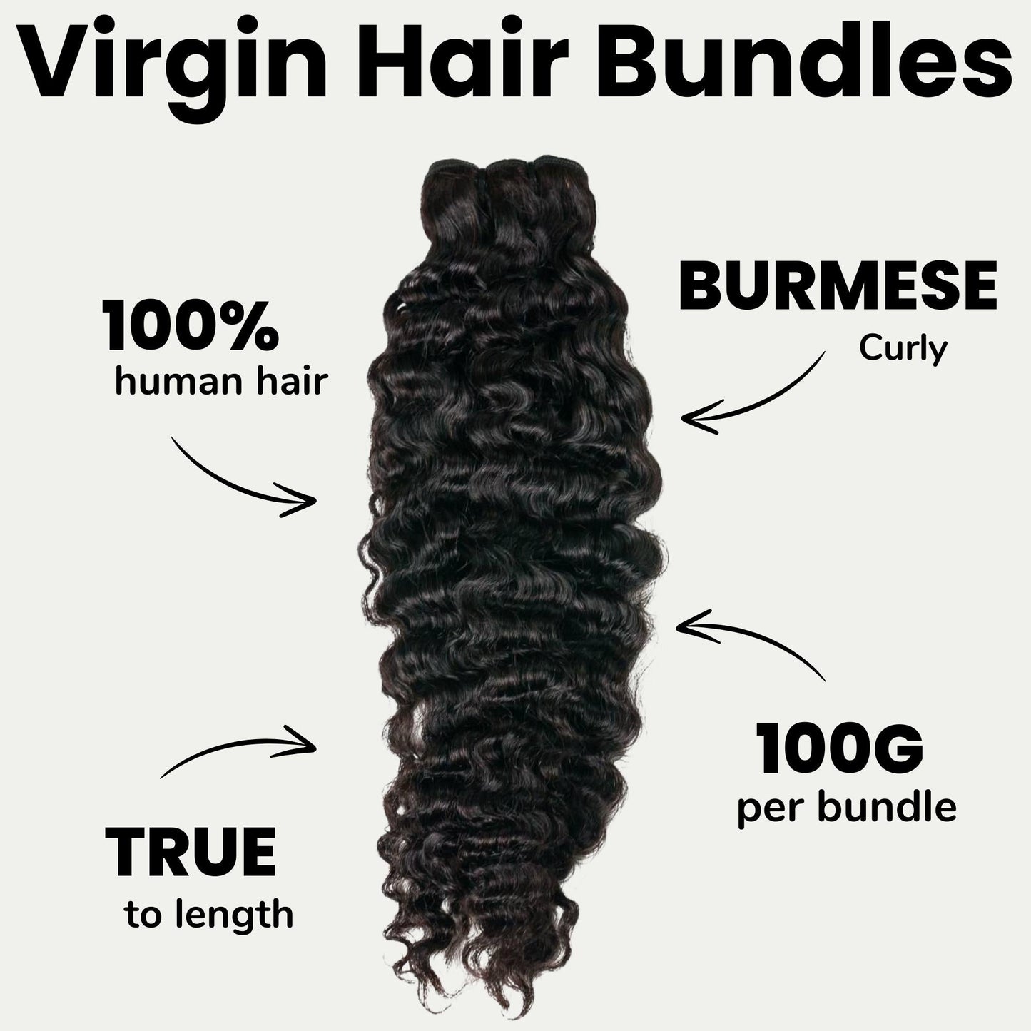 Burmese Curly Hair Bundles - 1B Natural Black