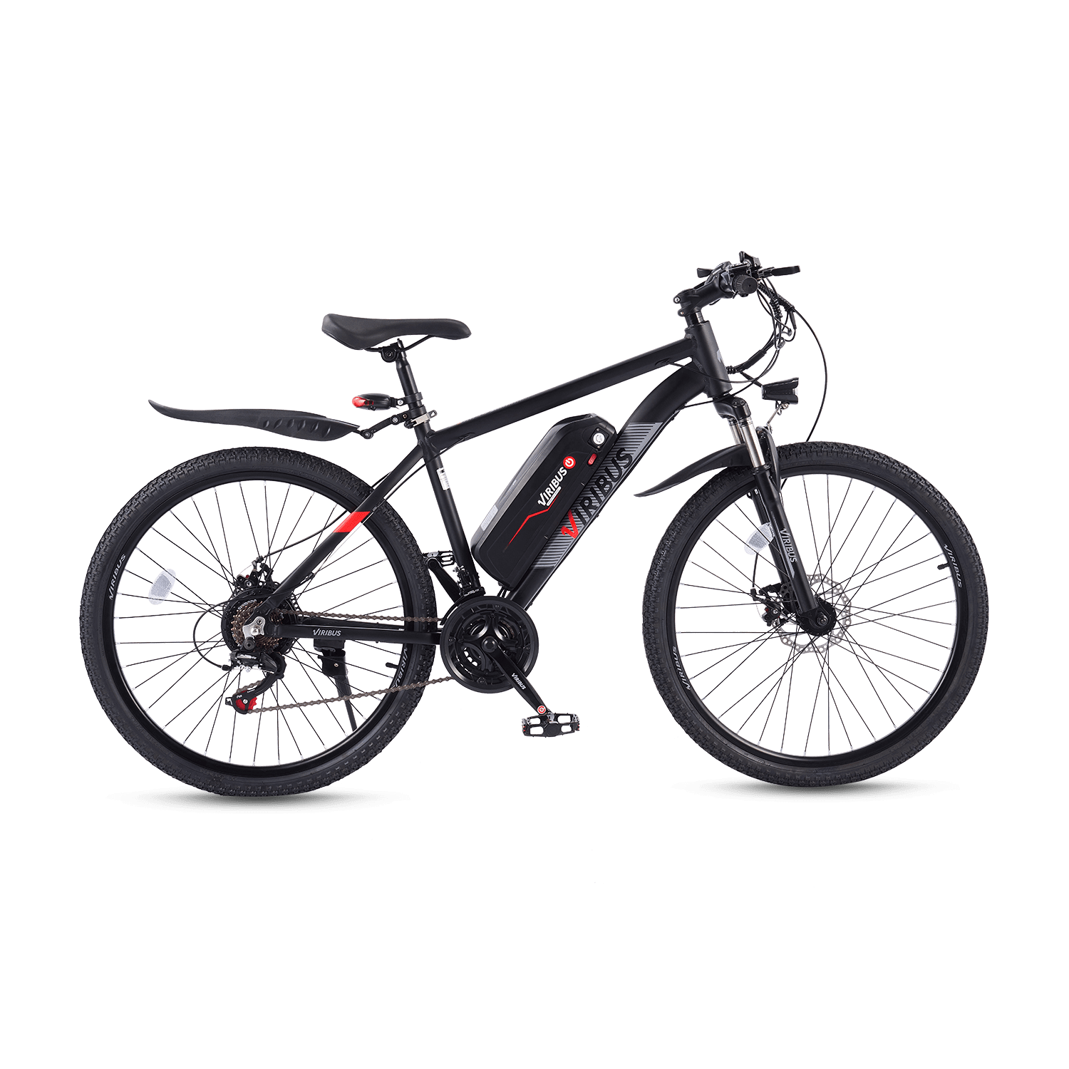 Black electric bicycle on a transparent background