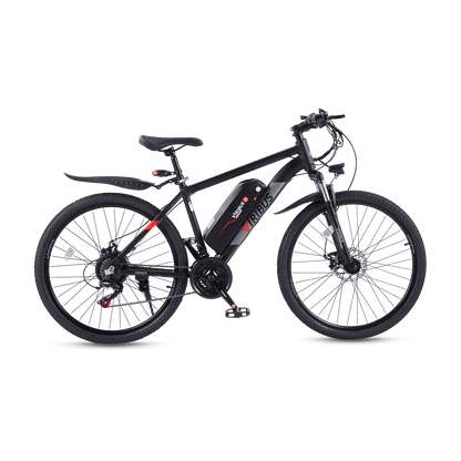 Black electric bicycle on a transparent background
