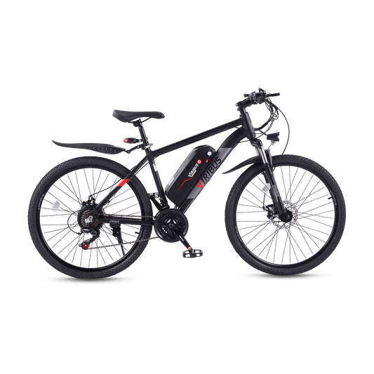 Black electric bicycle on a transparent background