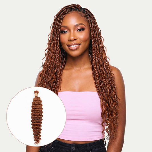 #350 Copper Deep Wave Bulk Braiding Hair