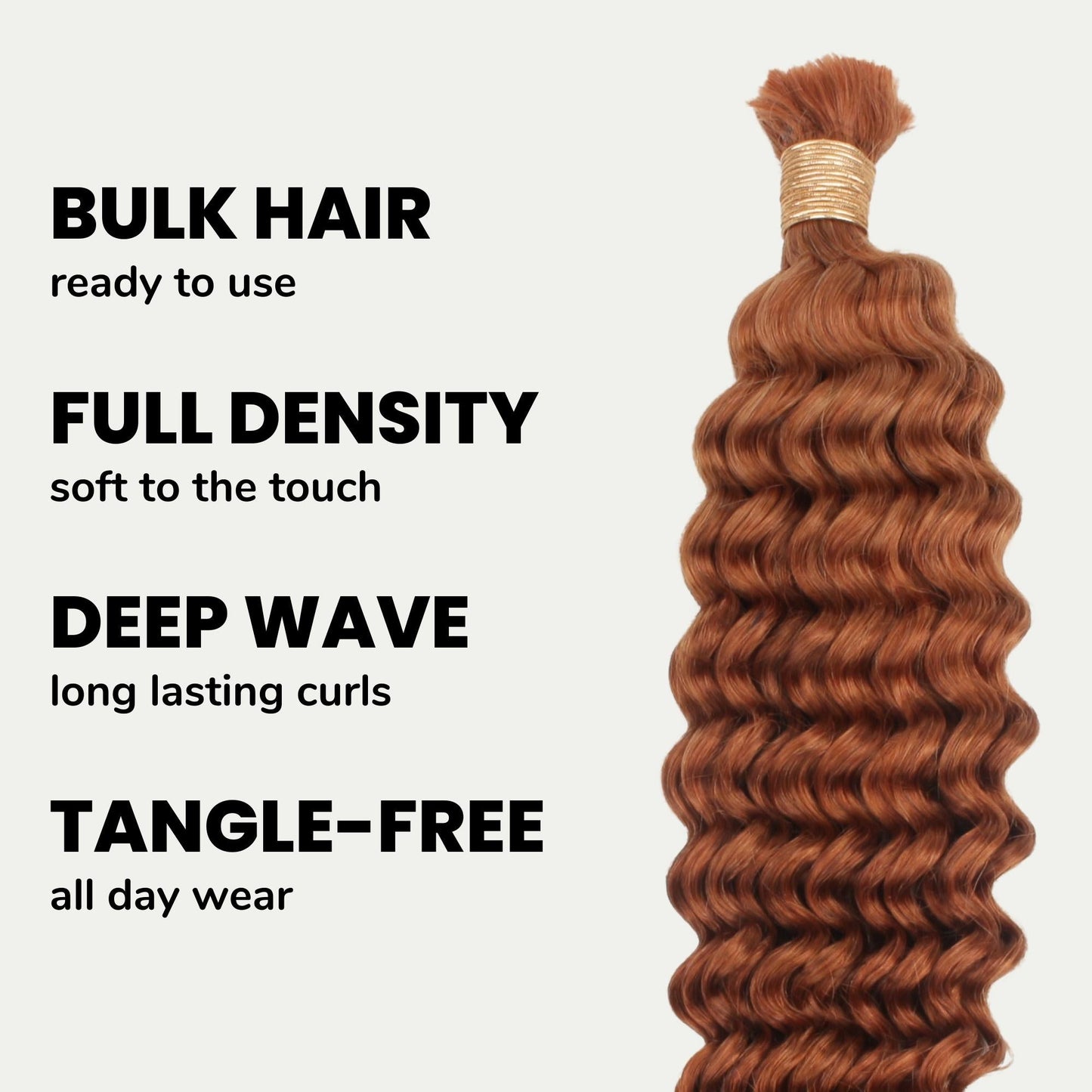 #350 Copper Deep Wave Bulk Braiding Hair