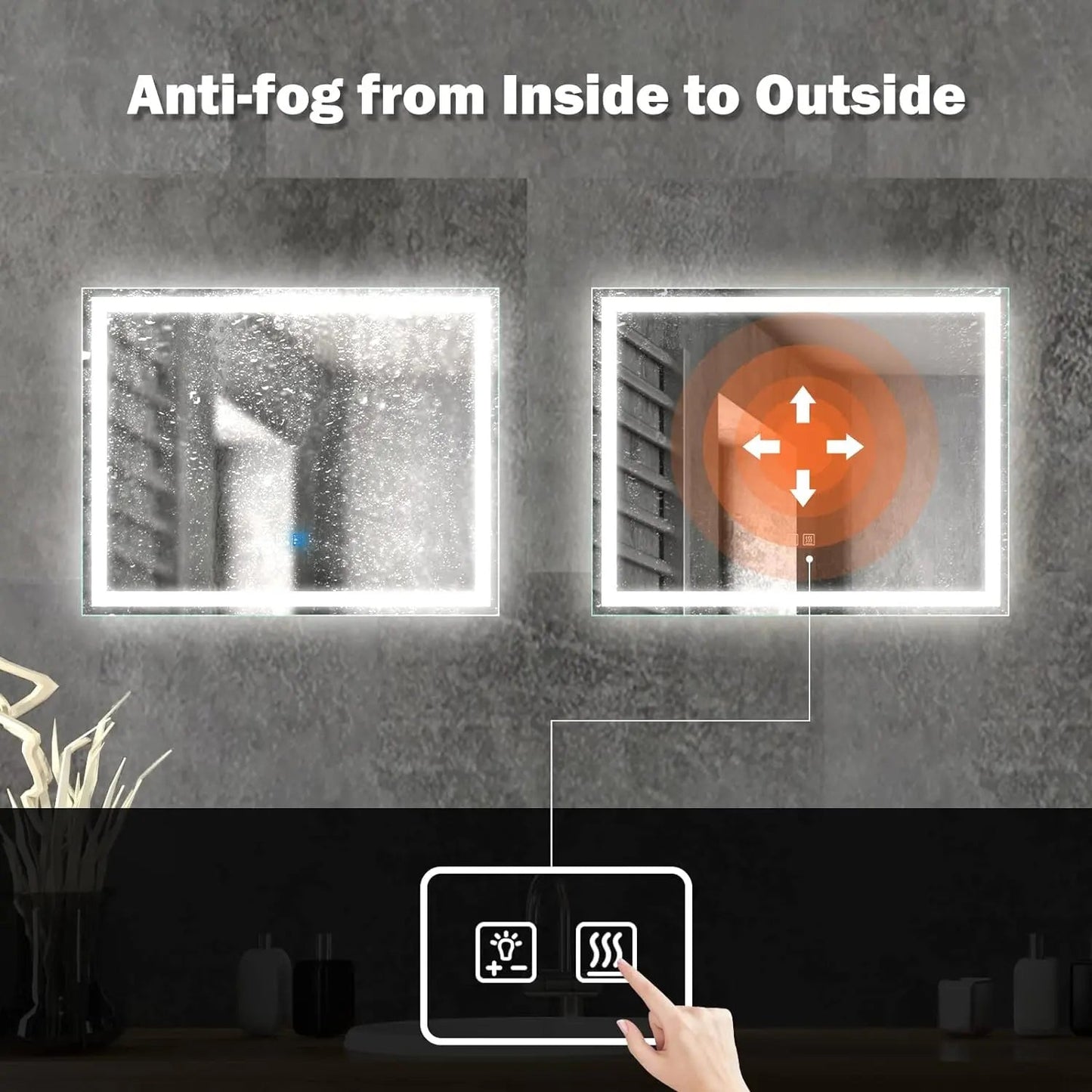 Deluxe Center Glow, LED Bathroom Mirror | Hausvita