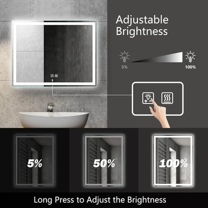 Deluxe Center Glow, LED Bathroom Mirror | Hausvita