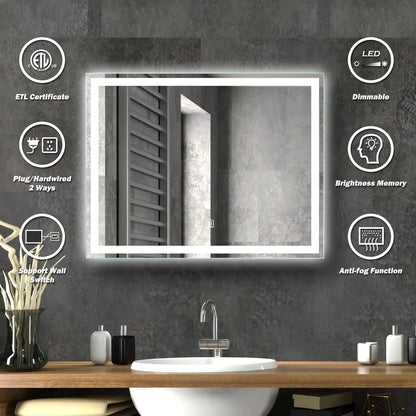 Deluxe Center Glow, LED Bathroom Mirror | Hausvita