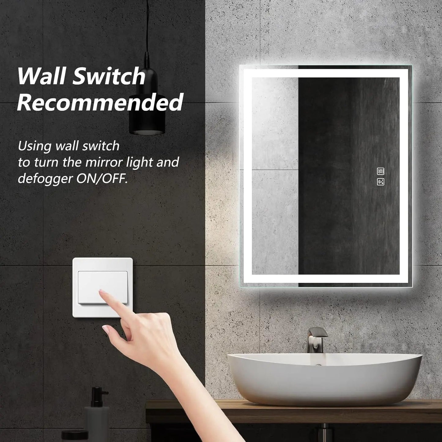Deluxe Center Glow, LED Bathroom Mirror | Hausvita