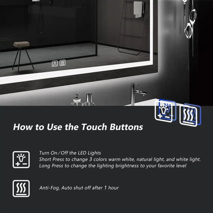 Deluxe Center Glow, LED Bathroom Mirror | Hausvita
